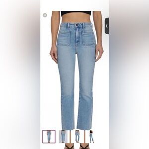 HIDDEN Los Angeles high waist crop flare patch pocket jeans size 29.
